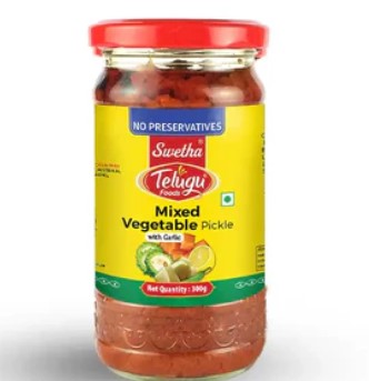 TELUGU Mixed Veg pickle 300g by Telugu Foods