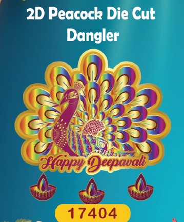2D Diwali Die Cut Peacock Dangler 12x12 inch (Model no. 17404) by SG Local Mart