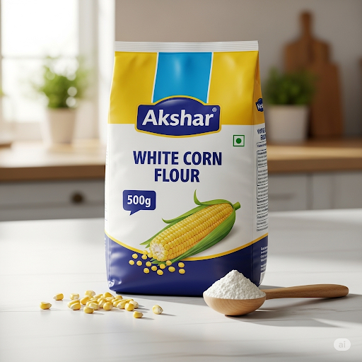 Akshar White Corn flour 500gm by Akshar