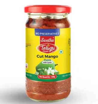 TELUGU Cut Mango Pickle 300g by Telugu Foods