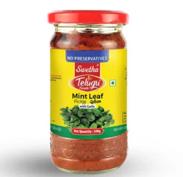 TELUGU MINT LEAF PICKLE 300g by Telugu Foods