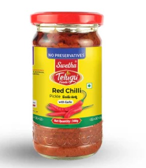 TELUGU Red Chilli Pickle 300g by Telugu Foods